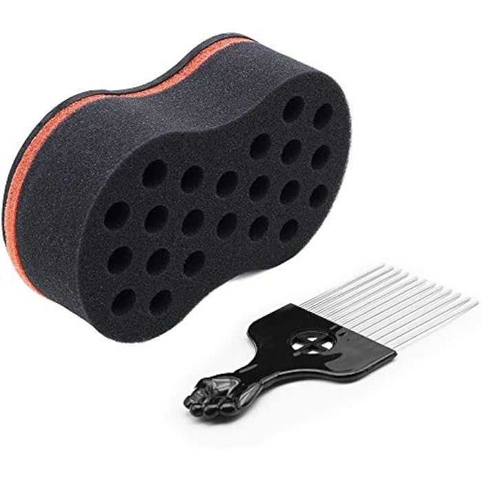 GUEQUITLEX Hair Twist Sponge For Afro Braid, Curl Brush For Home and Barbe (1 Pack) - Image 1